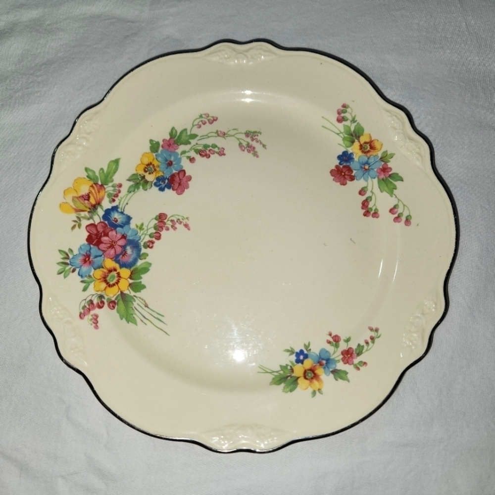 2 Vintage Homer Laughlin Virginia Rose Luncheon Plates L46 N8 Cottage Fairy Fine - Picture 13 of 16
